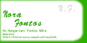 nora fontos business card